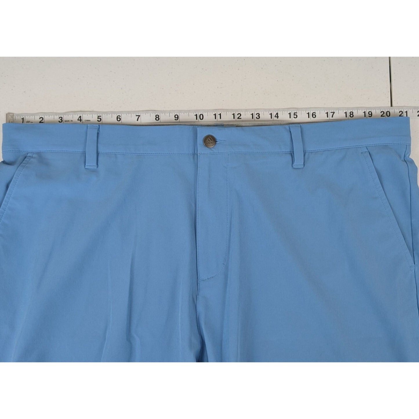 Adidas Golf Shorts Men's 42 Powder Blue Stretch Lightweight Activewear