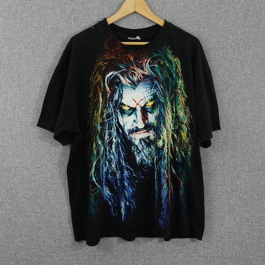 Vintage 90's Rob Zombie 100% Hardcore Hellbilly Tee - Size XL Horror Metal