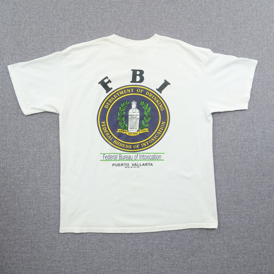 Vintage Y2K Puerto Vallarta Mexico FBI Parody Tee - Size XL
