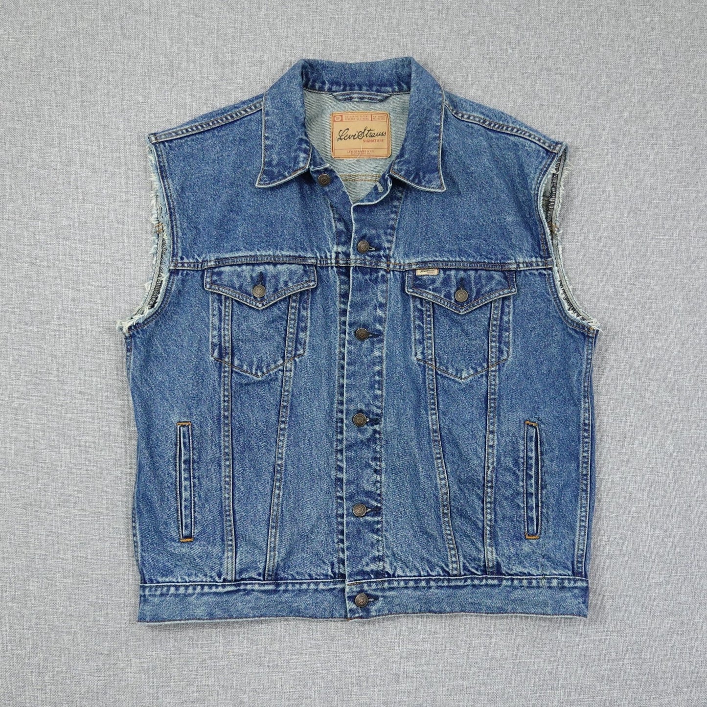 Vintage Y2K Levi Strauss Signature Sleeveless Denim Jean Vest - Size XL