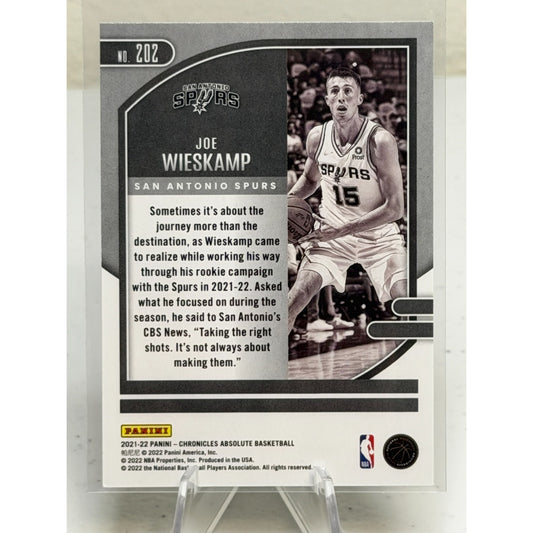 2021-22 Panini Chronicles Absolute Joe Wieskamp (RC) #202