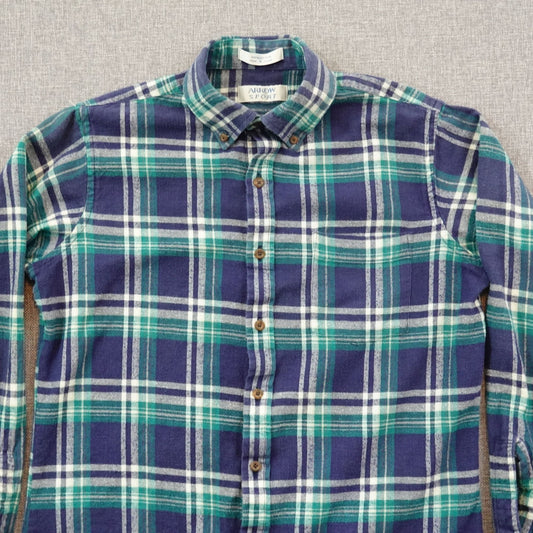 Vintage 90s Arrow Sport Plaid Flannel Shirt - Size M