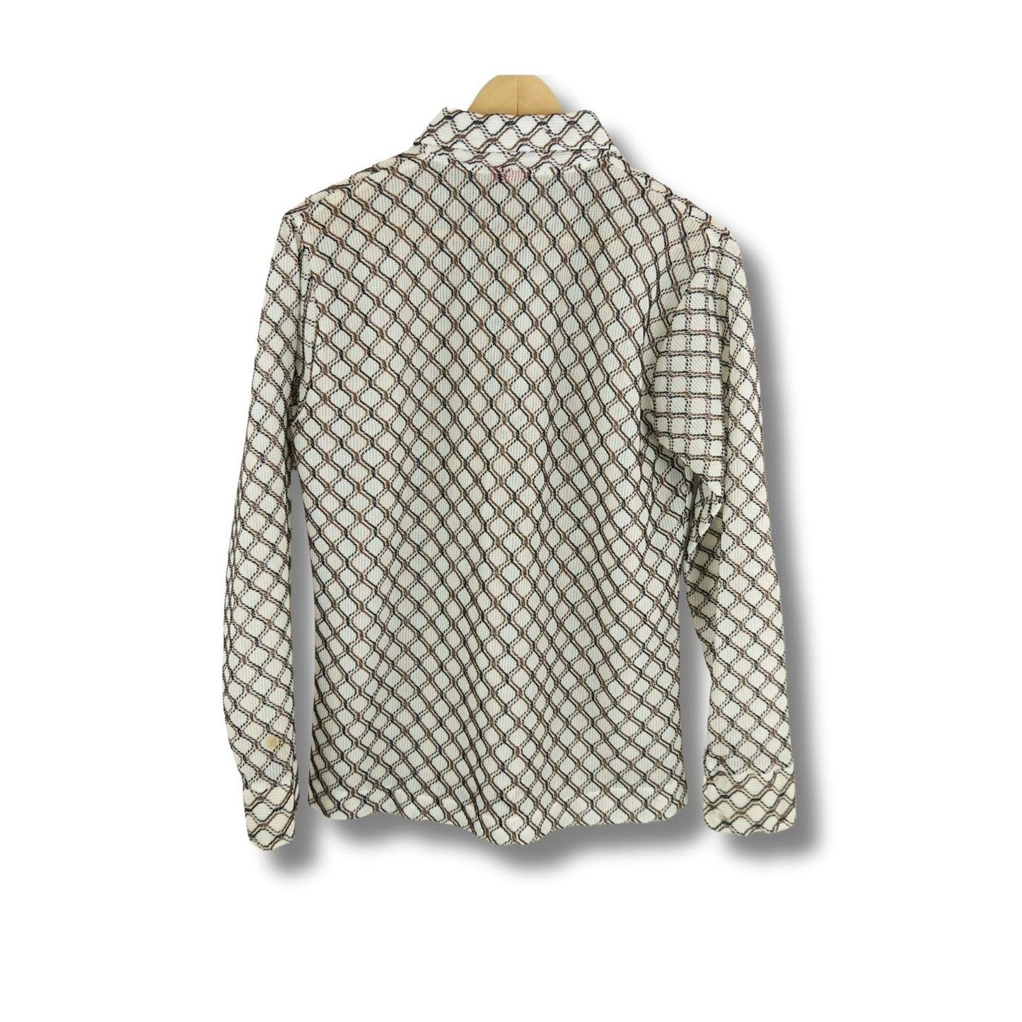 Vintage 70's Sears Kings Road Open Weave Disco Shirt - Size M