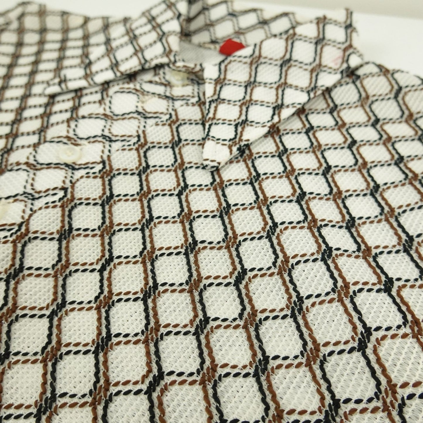 Vintage 70's Sears Kings Road Open Weave Disco Shirt - Size M