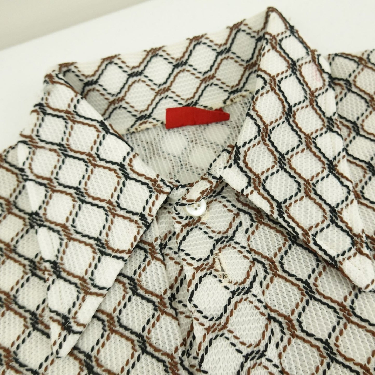 Vintage 70's Sears Kings Road Open Weave Disco Shirt - Size M