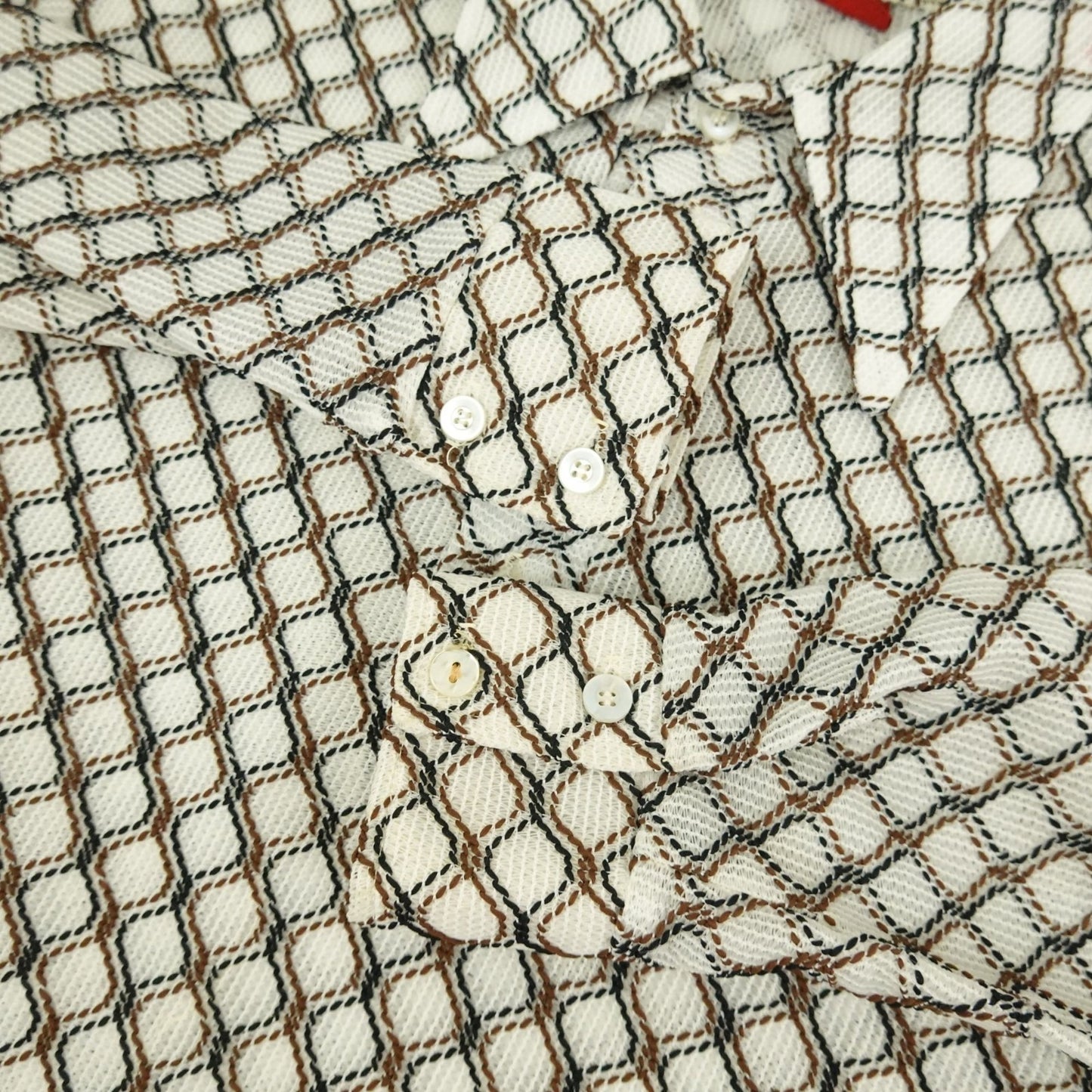 Vintage 70's Sears Kings Road Open Weave Disco Shirt - Size M