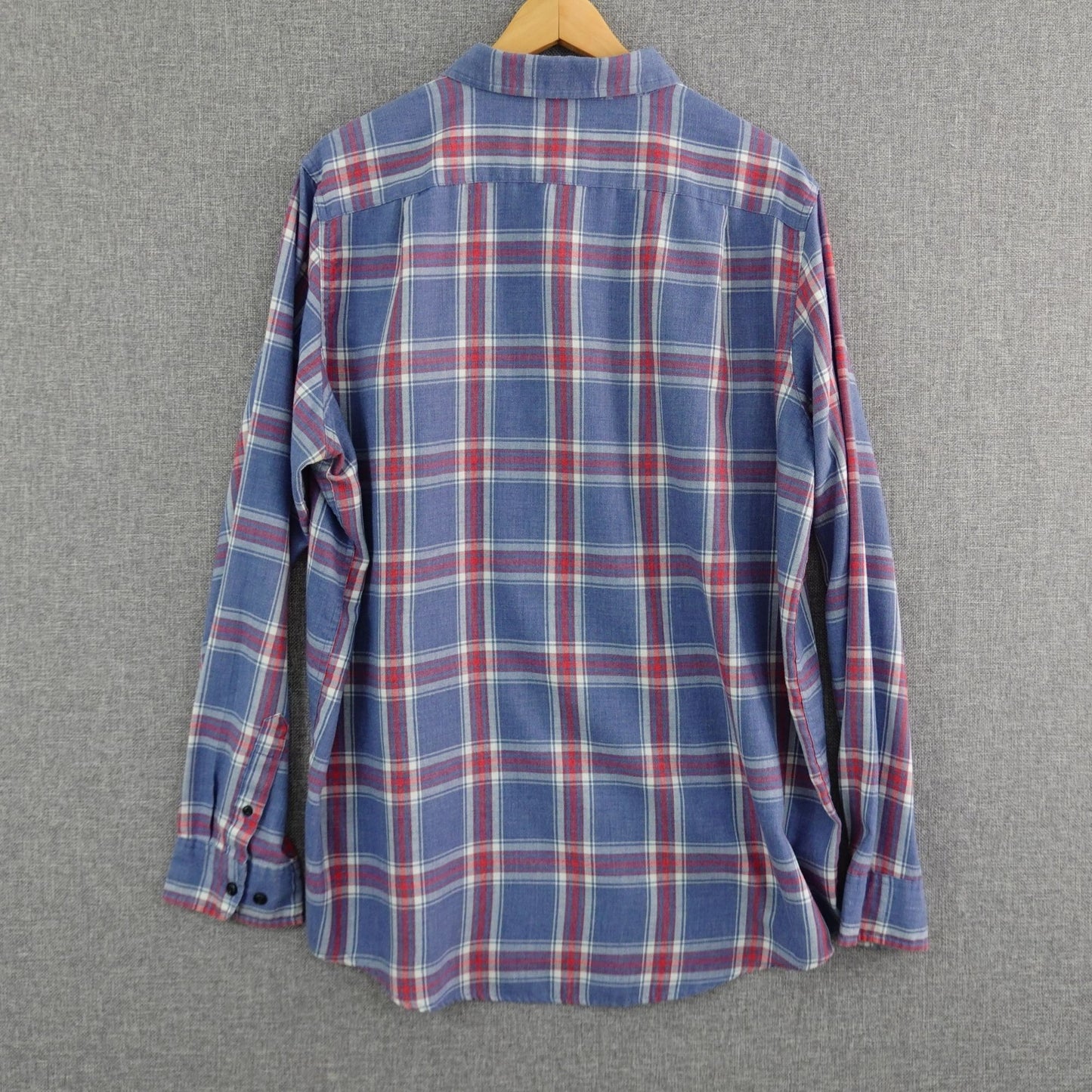 George Blue Red White Plaid Long Sleeve Shirt - Size XL