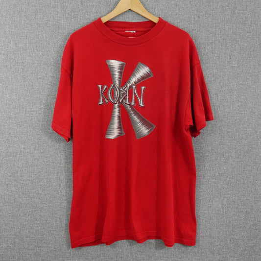 Vintage 90's Korn Follow the Leader Red Band Tee - Size XL