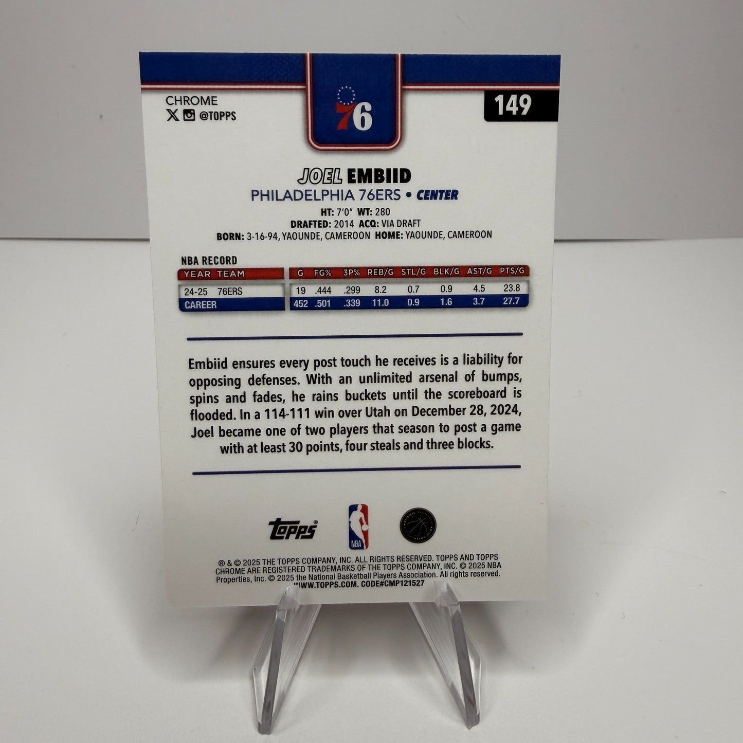 2025-26 Topps Chrome - Joel Embiid #149