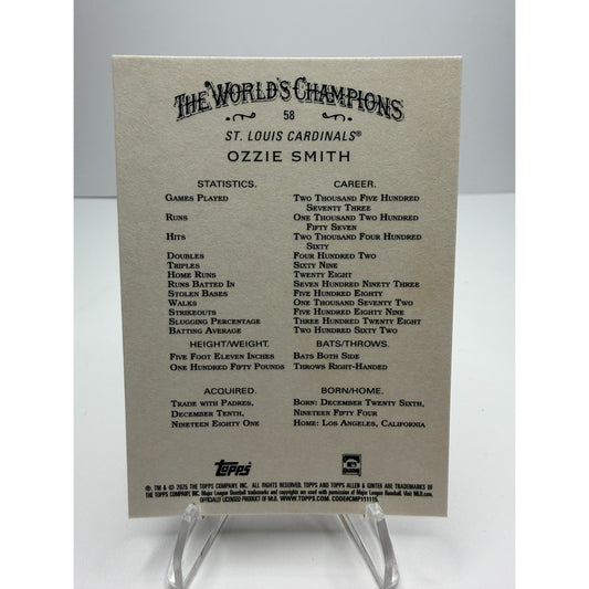 2025 Topps Allen & Ginter - Ozzie Smith #58