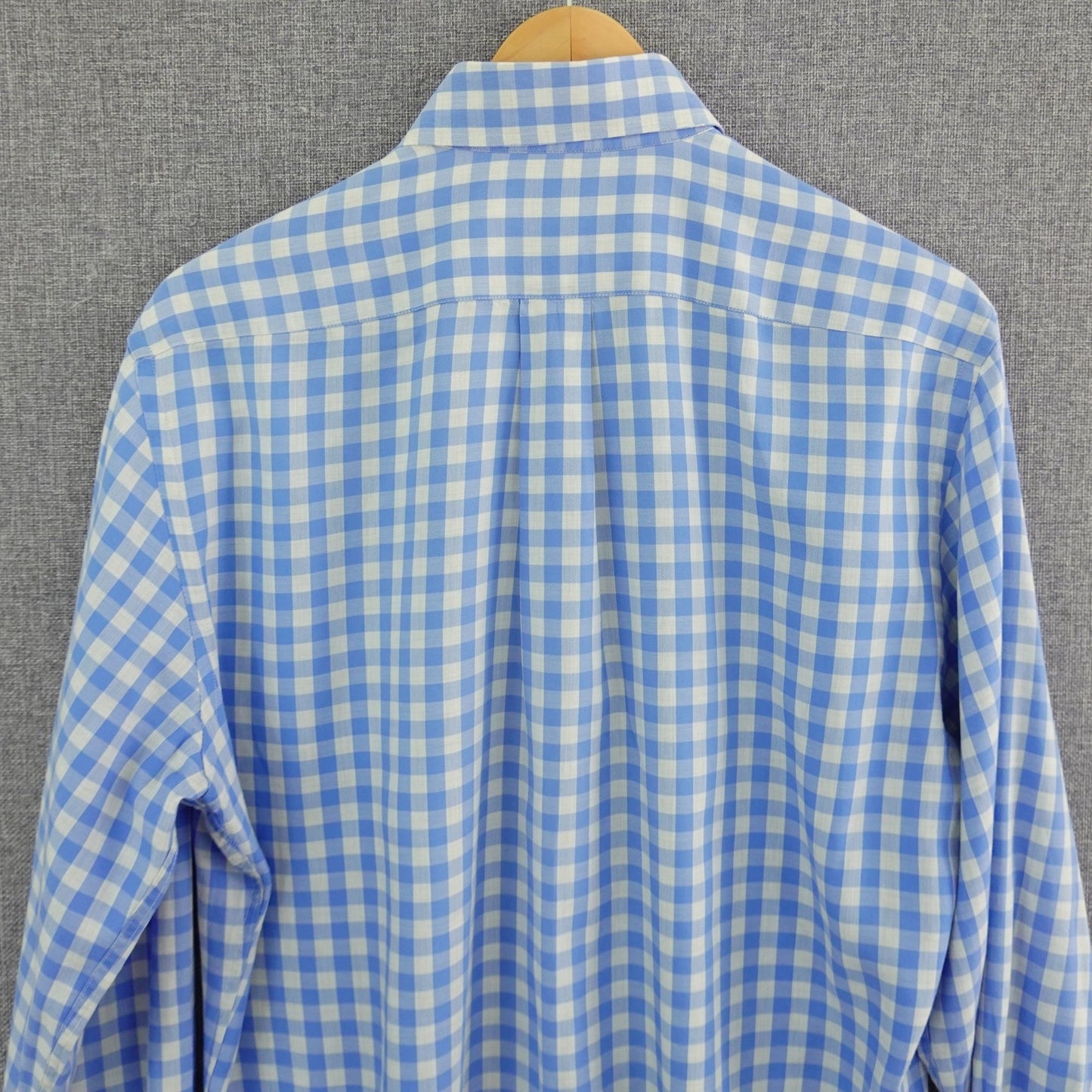 Peter Millar Gingham Check Dress Shirt Blue White - Size M