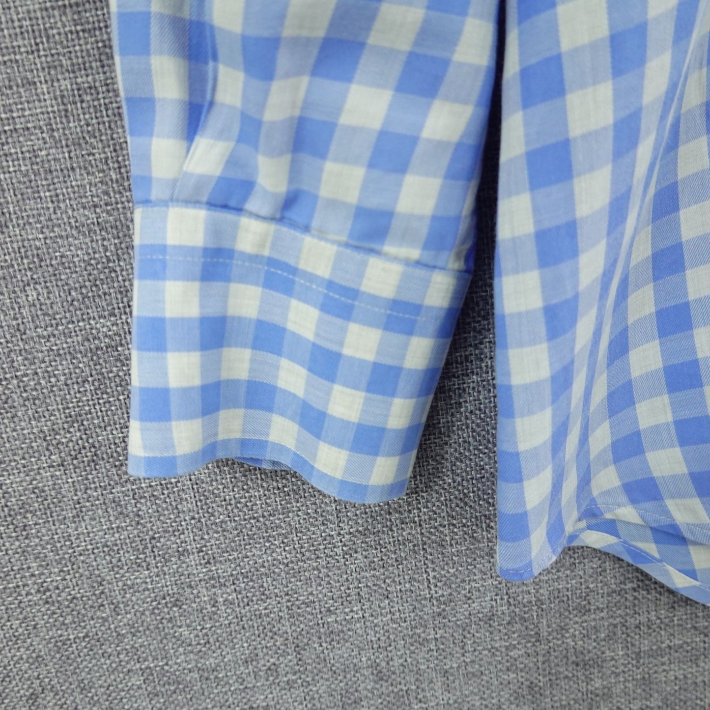 Peter Millar Gingham Check Dress Shirt Blue White - Size M