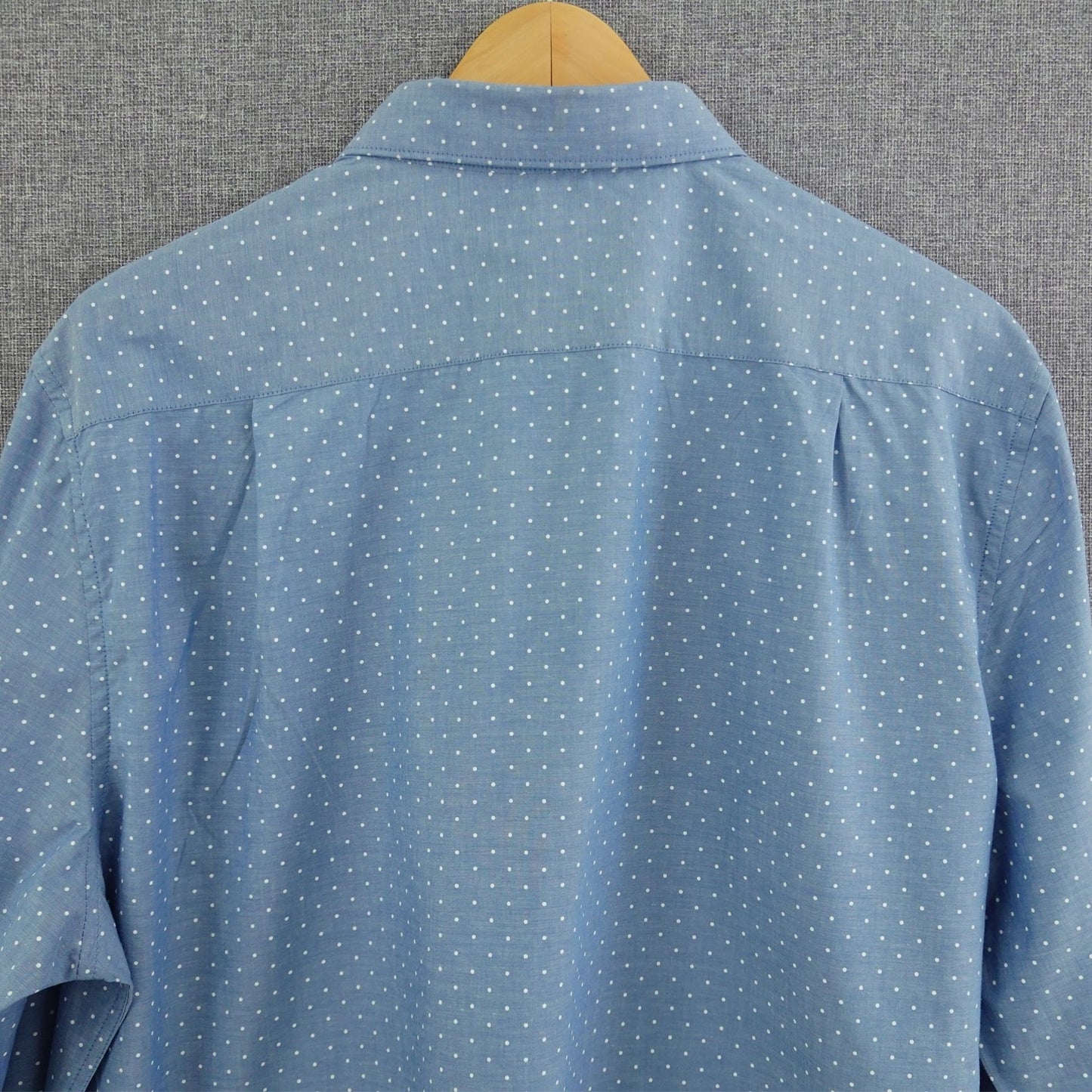 Denim & Flower Ricky Singh Chambray Light Blue Polka Dot Shirt - Size XL