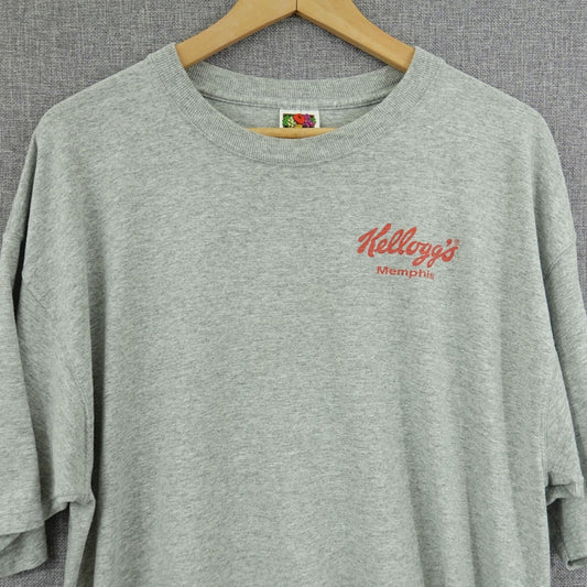 Vintage 90s Kellogg’s Memphis Quality & Safety Gray Tee - Size Large