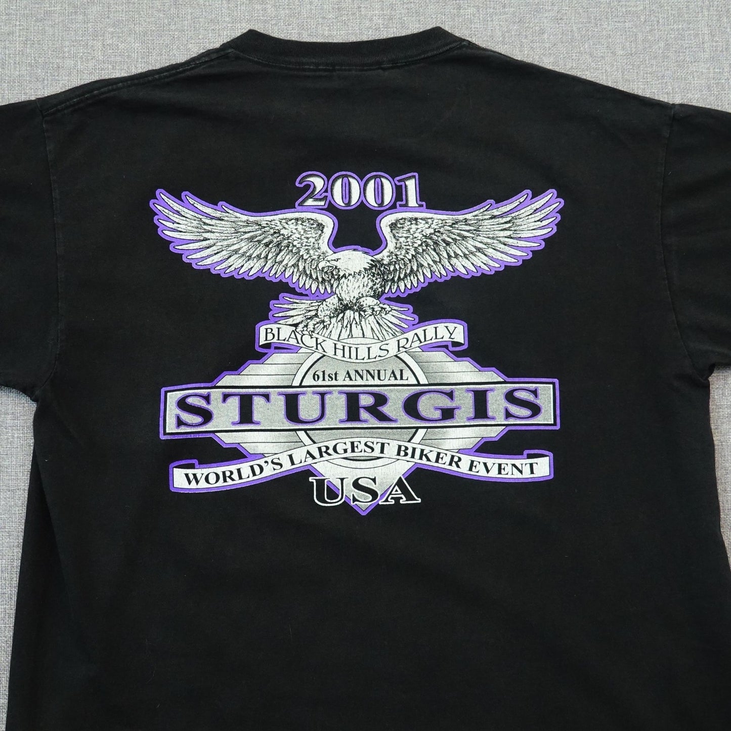 Vintage 2001 Sturgis Black Hills Rally Black T-Shirt - Size XL