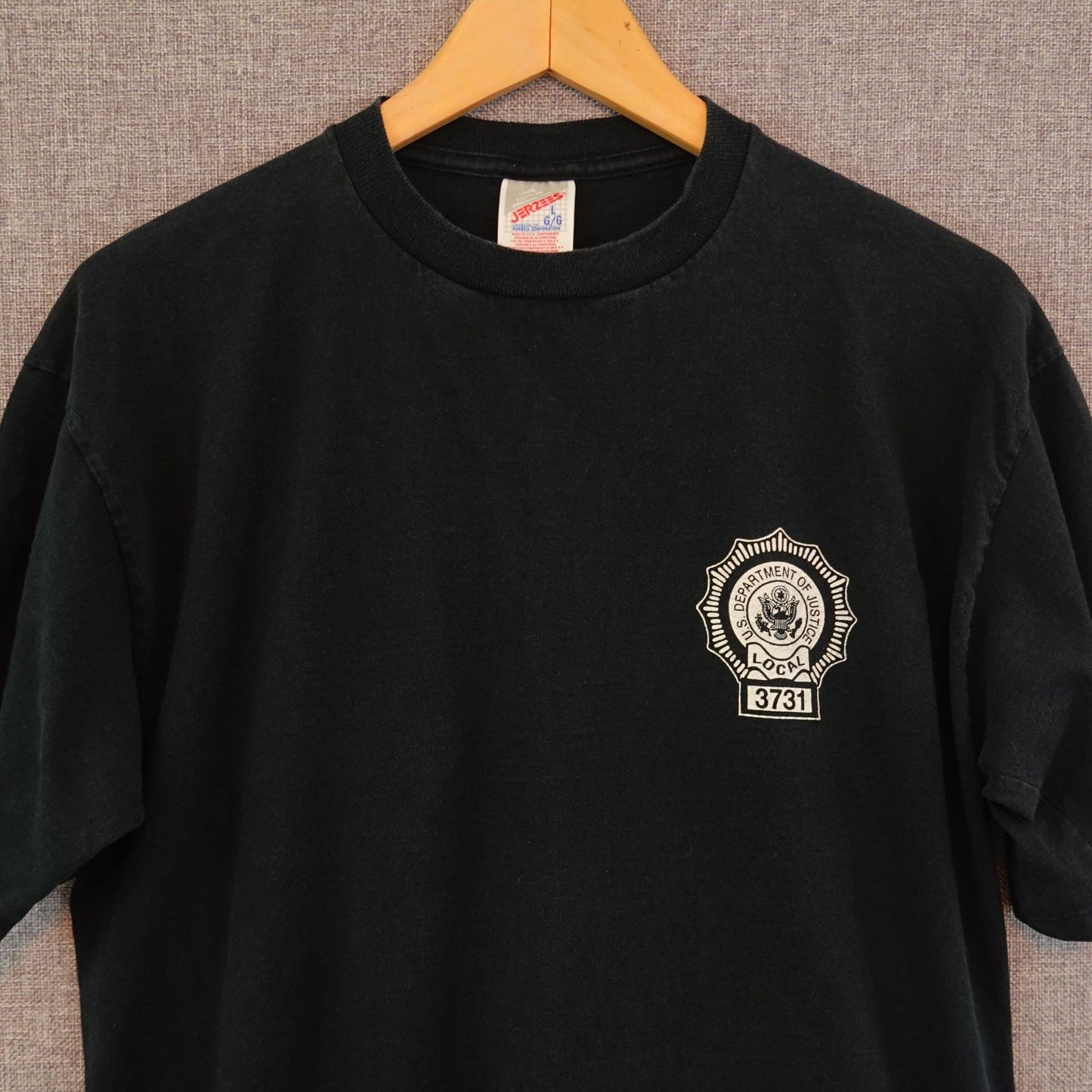 Vintage 90's Department of Justice Handcuffs Tee - Size L