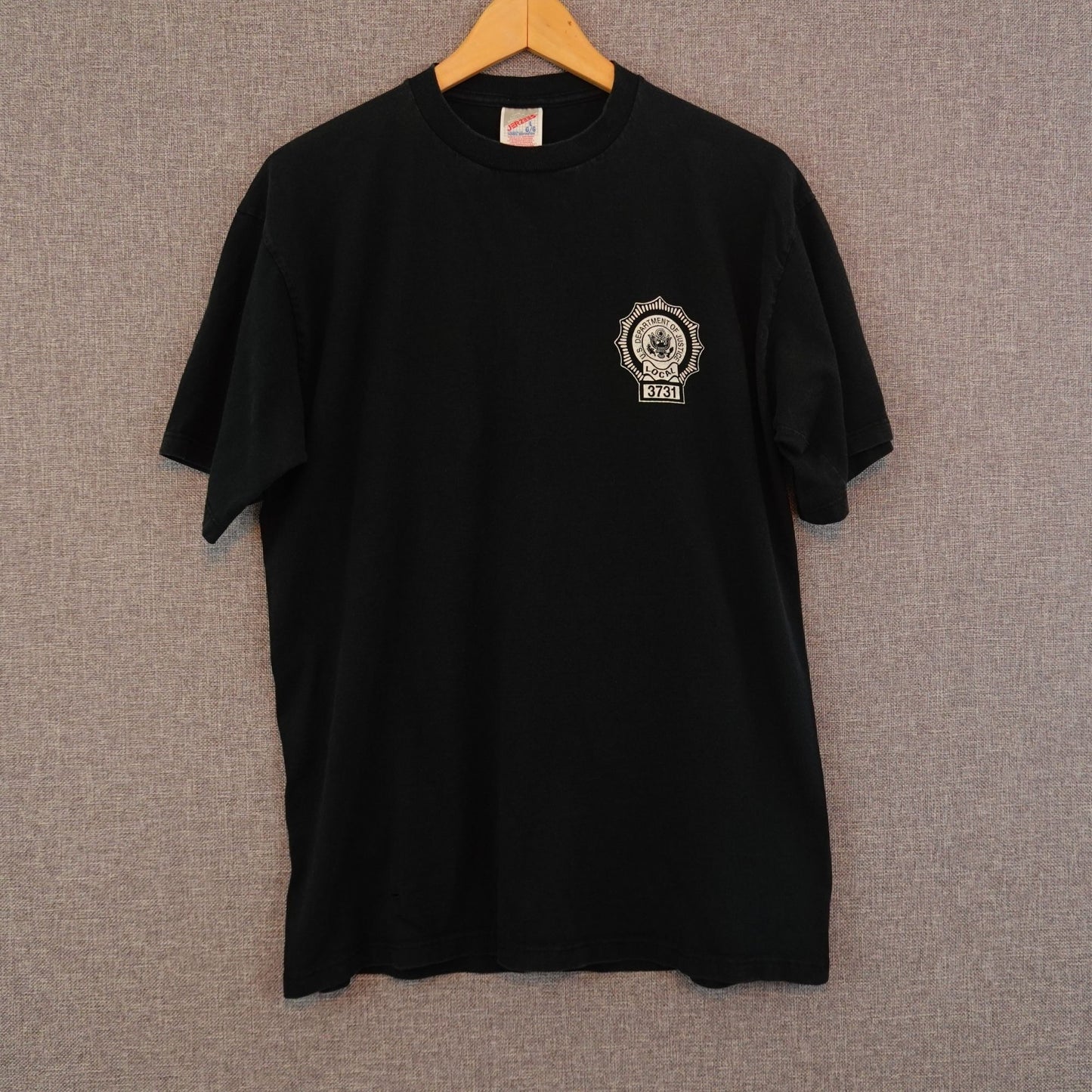 Vintage 90's Department of Justice Handcuffs Tee - Size L