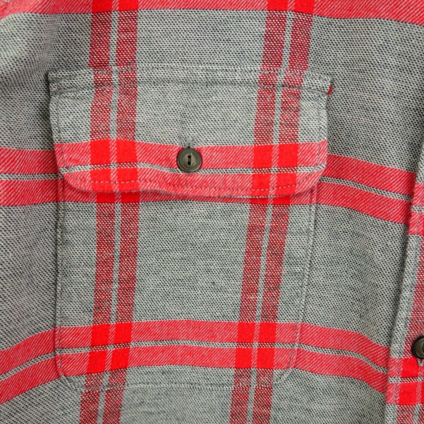 Lucky Brand Gray Red Plaid Long Sleeve Flannel Shirt - Size XL
