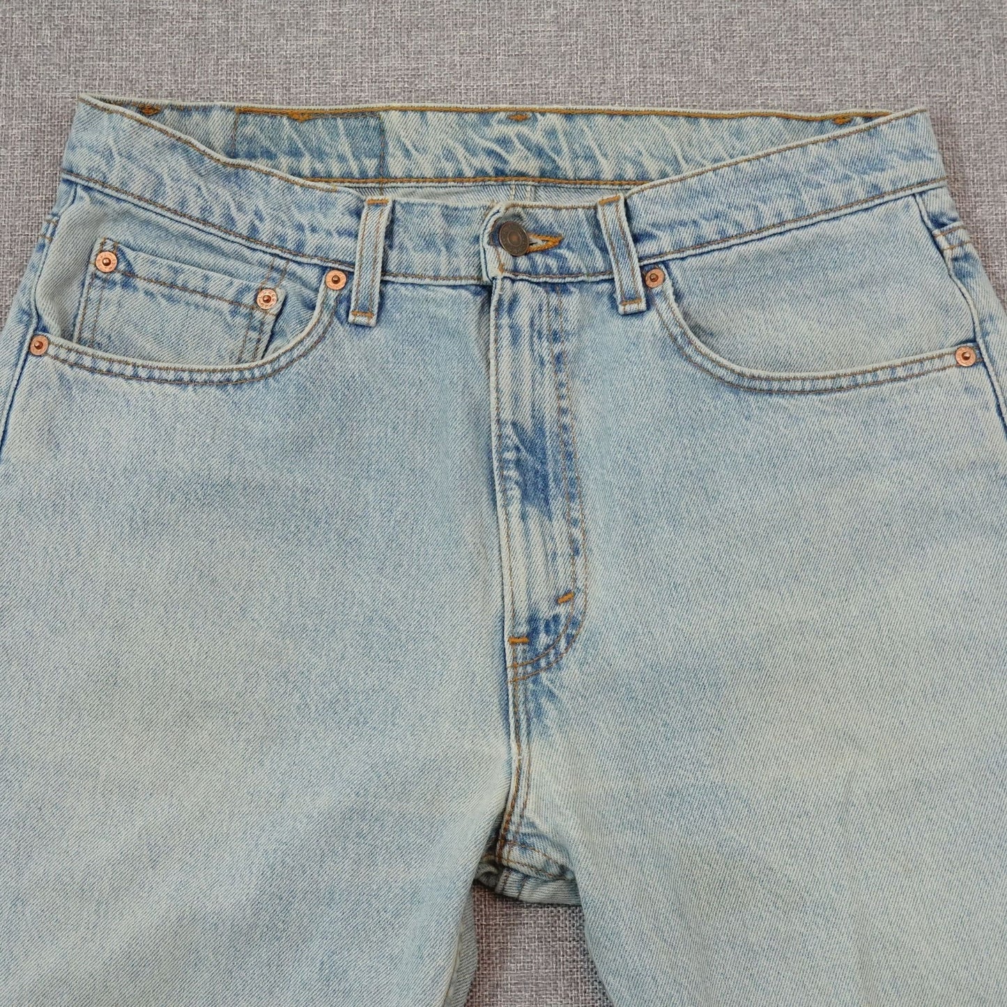 Vintage 90s Levi's 505 Jeans Light Wash USA Made Red Tab 33x32