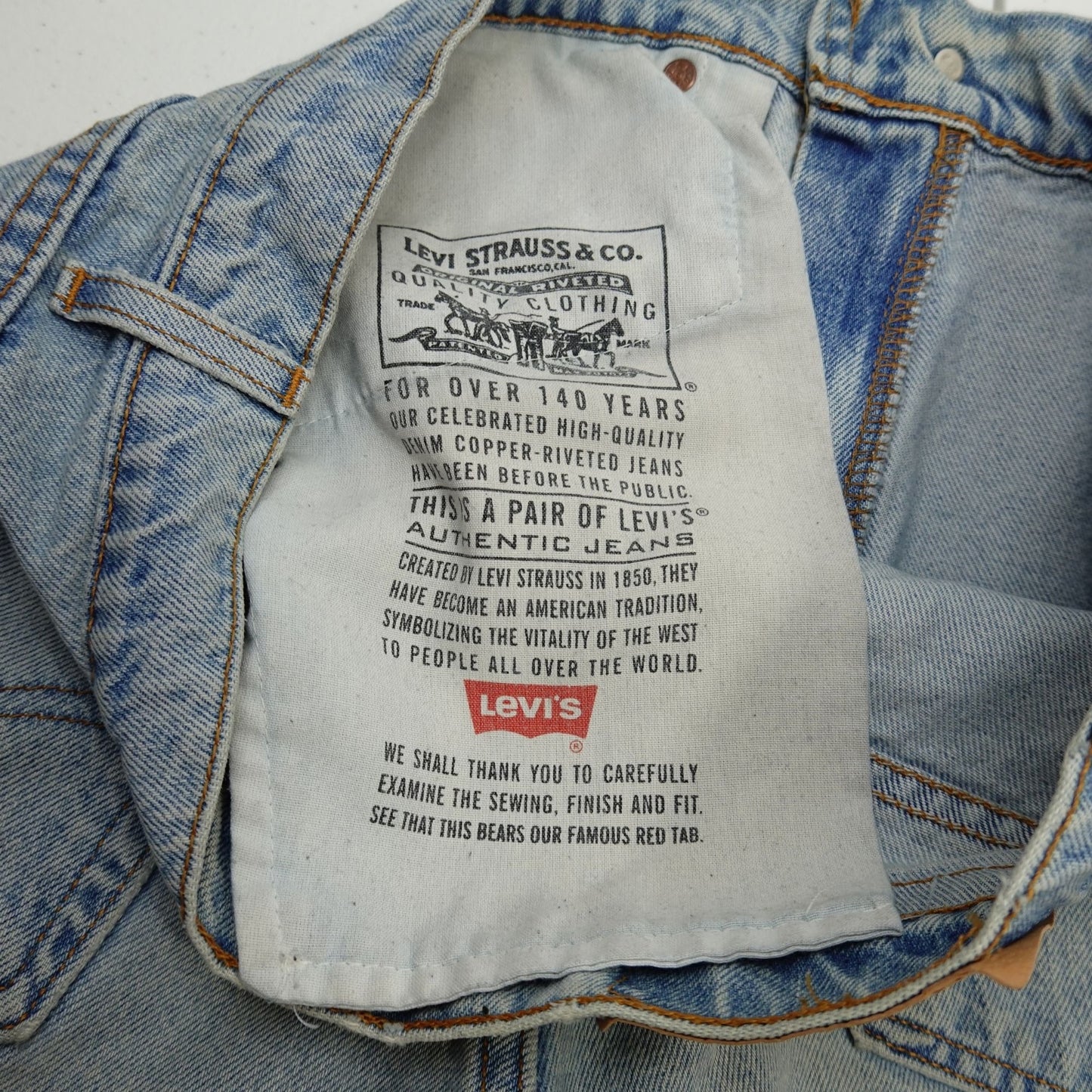 Vintage 90s Levi's 505 Jeans Light Wash USA Made Red Tab 33x32