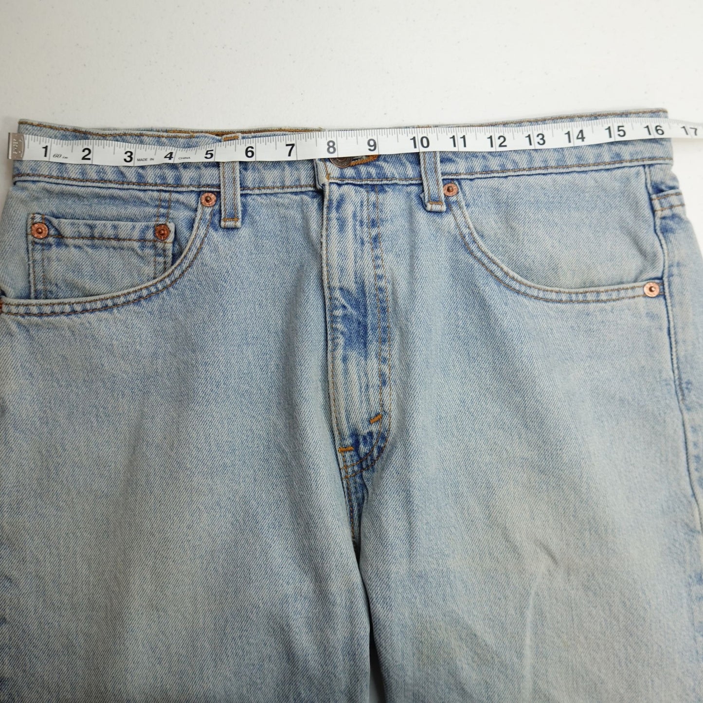 Vintage 90s Levi's 505 Jeans Light Wash USA Made Red Tab 33x32