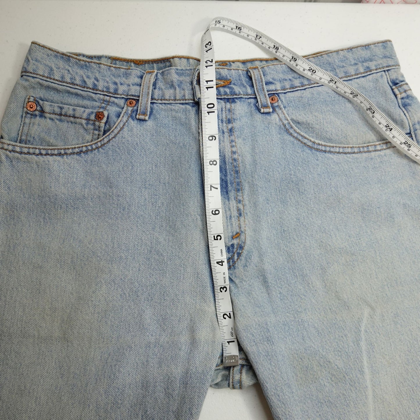 Vintage 90s Levi's 505 Jeans Light Wash USA Made Red Tab 33x32
