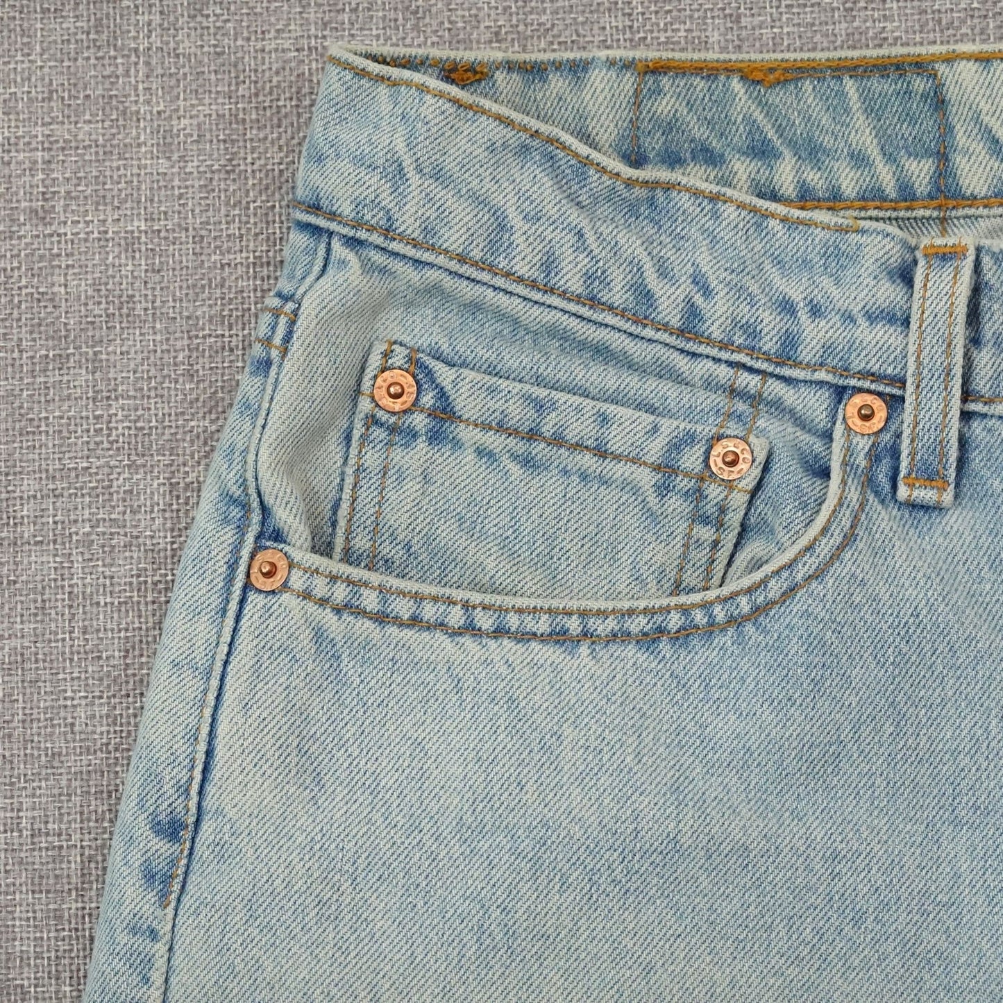 Vintage 90s Levi's 505 Jeans Light Wash USA Made Red Tab 33x32