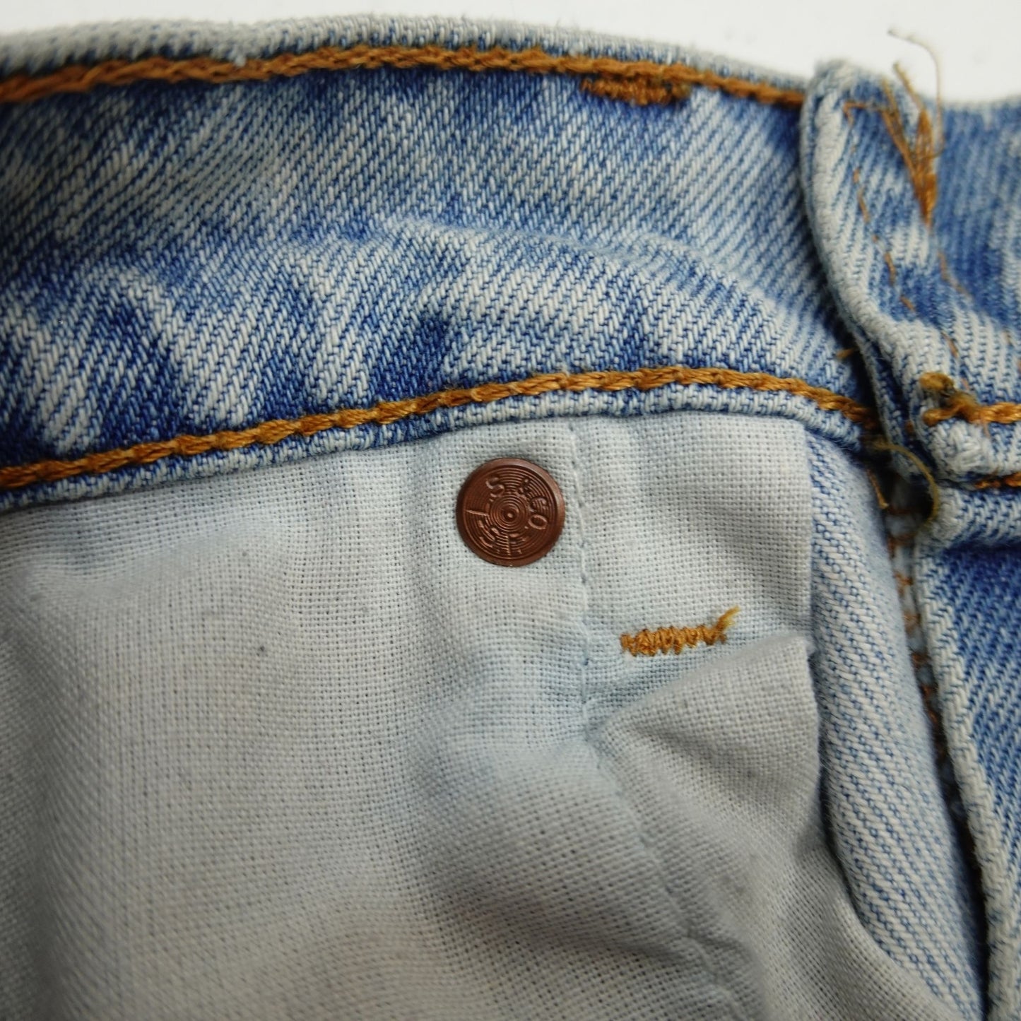 Vintage 90s Levi's 505 Jeans Light Wash USA Made Red Tab 33x32