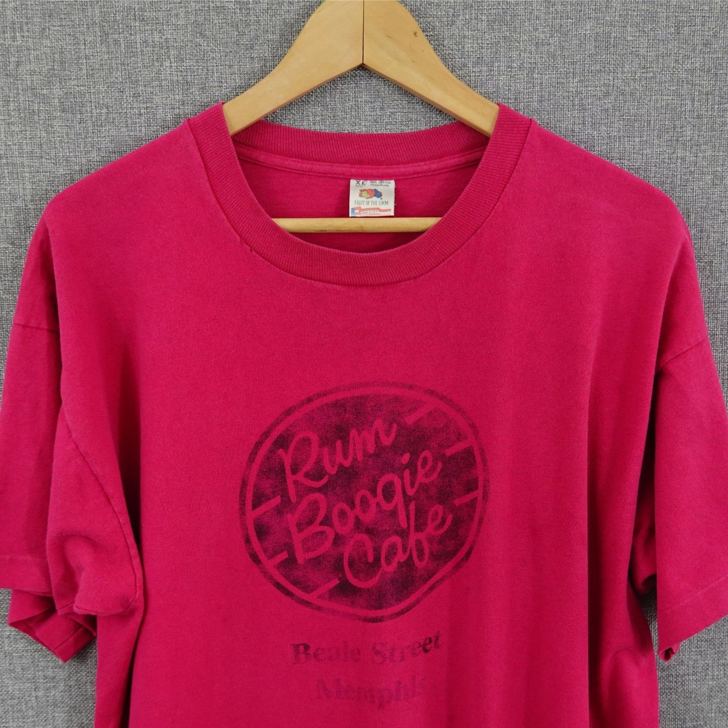 Vintage 90's Rum Boogie Cafe Beale Street Memphis Pink Tee - Size XL