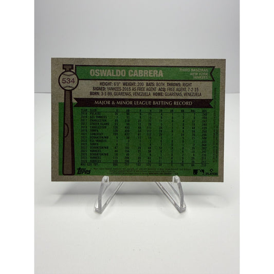 2025 Topps Heritage - Oswaldo Cabrera #534