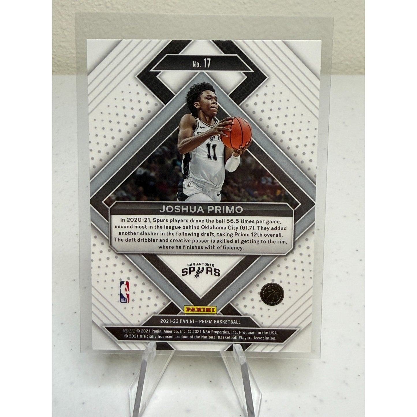 2021-22 Panini Prizm Basketball Joshua Primo RC Silver Emergent #17