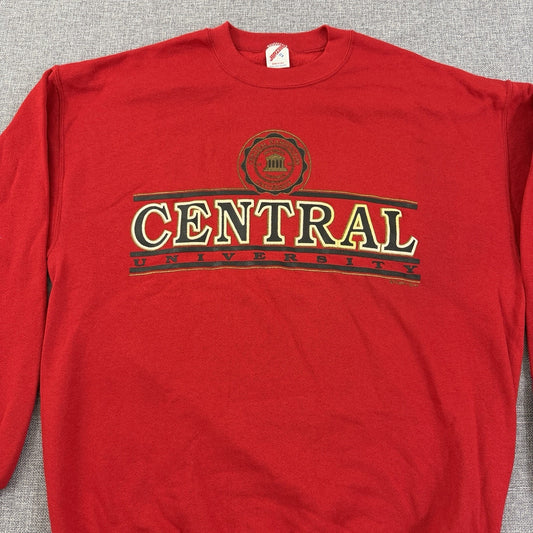 Vintage Central Washington University Red Jerzees Crewneck Sweatshirt Size Large