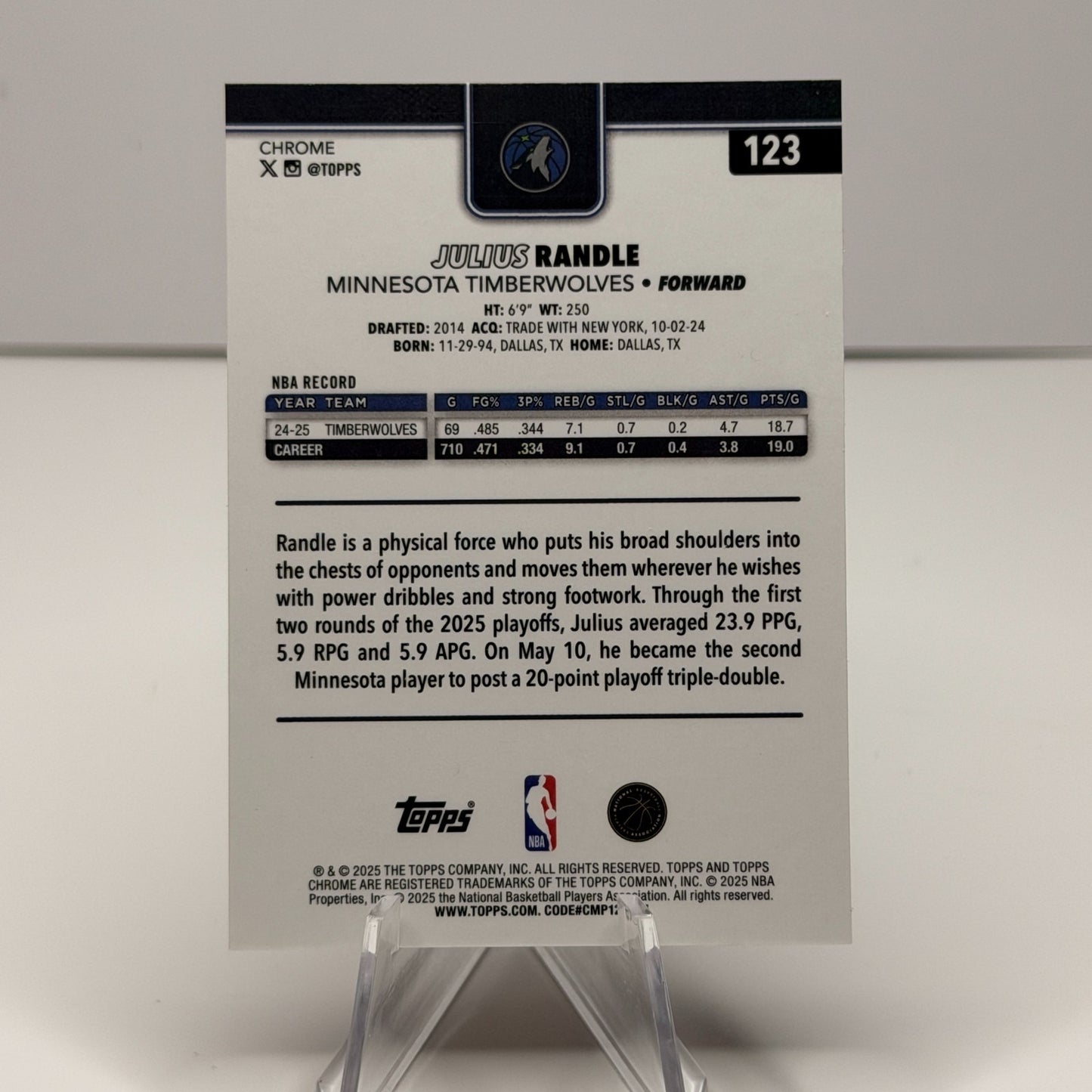 2025-26 Topps Chrome - Julius Randle #23