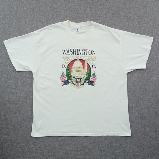 Vintage 90s Washington DC Capitol Eagle Flag T-Shirt - Size 2XL