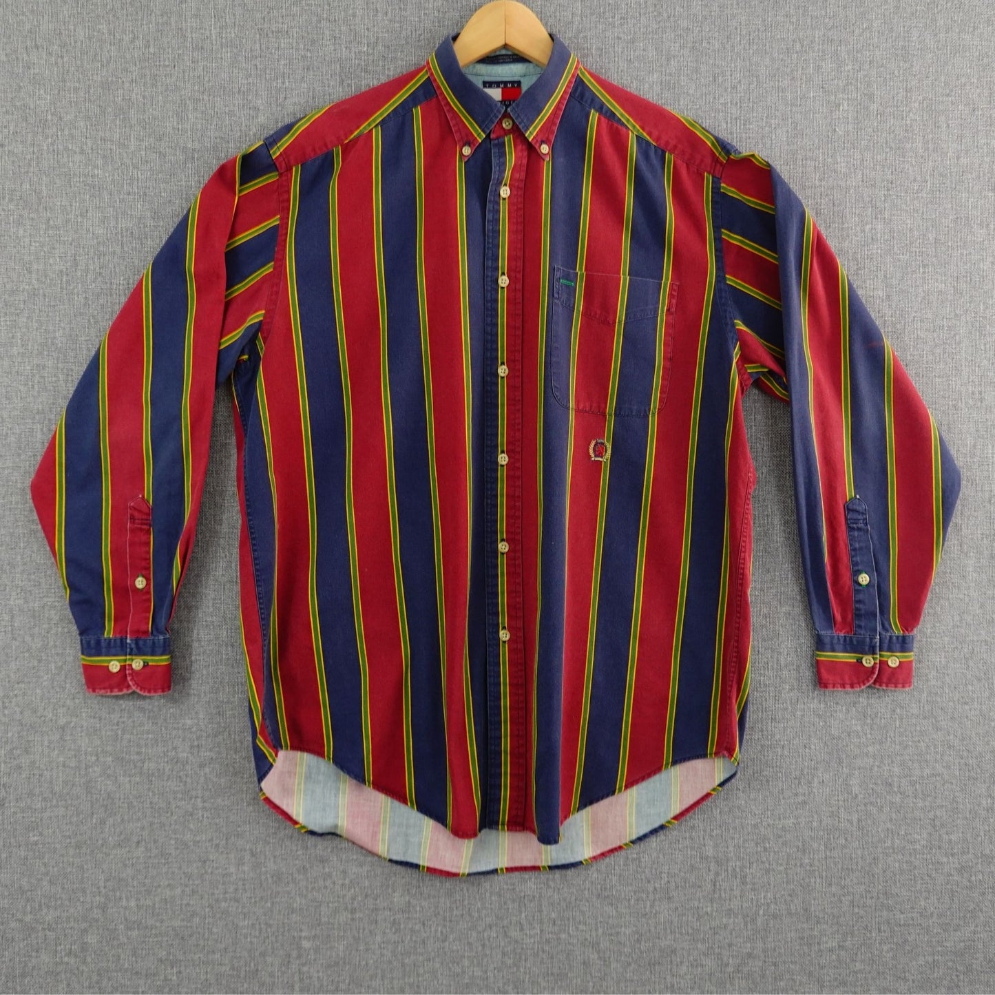 Vintage Tommy Hilfiger Vintage Preppy Stripe Button-Down Shirt - Size XL