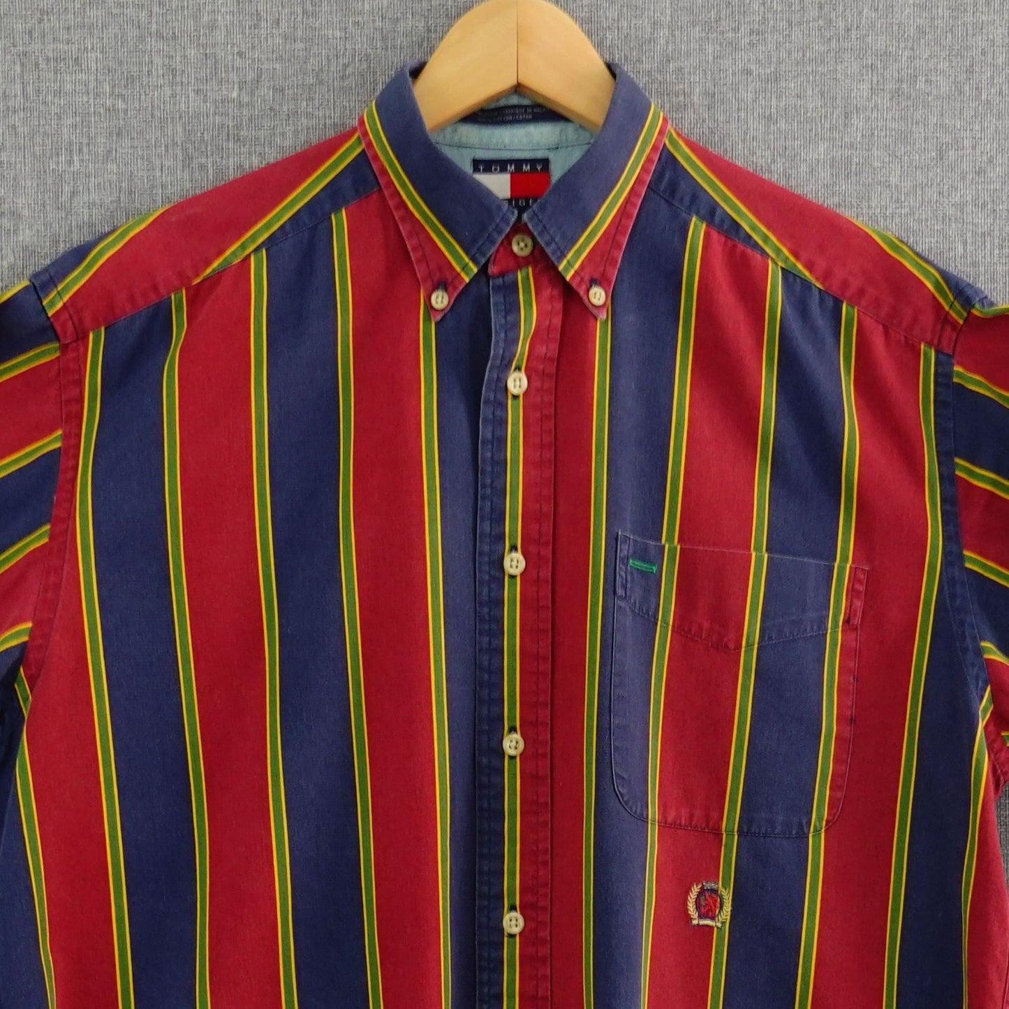 Vintage Tommy Hilfiger Vintage Preppy Stripe Button-Down Shirt - Size XL
