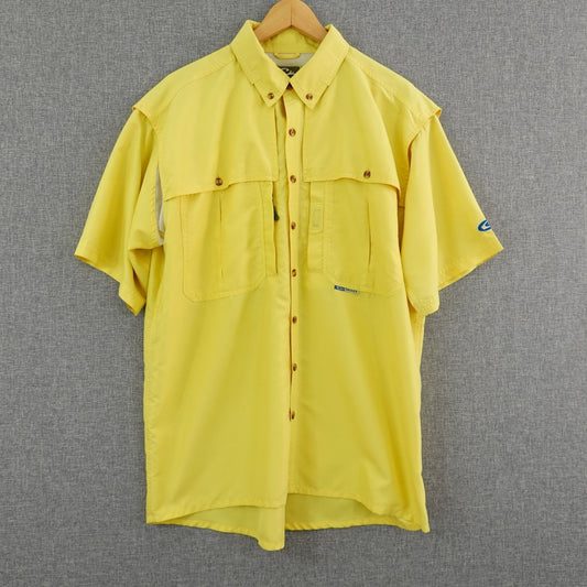 Drake Waterfowl Vented Outdoor Short Sleeve Shirt Yellow - Size M