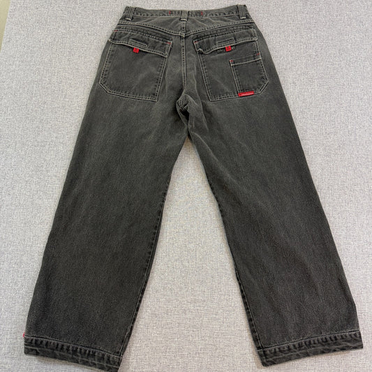 VTG JNCO Jeans Legendary Black Carpenter Pants 34x32 Mesh Front/Back Pockets