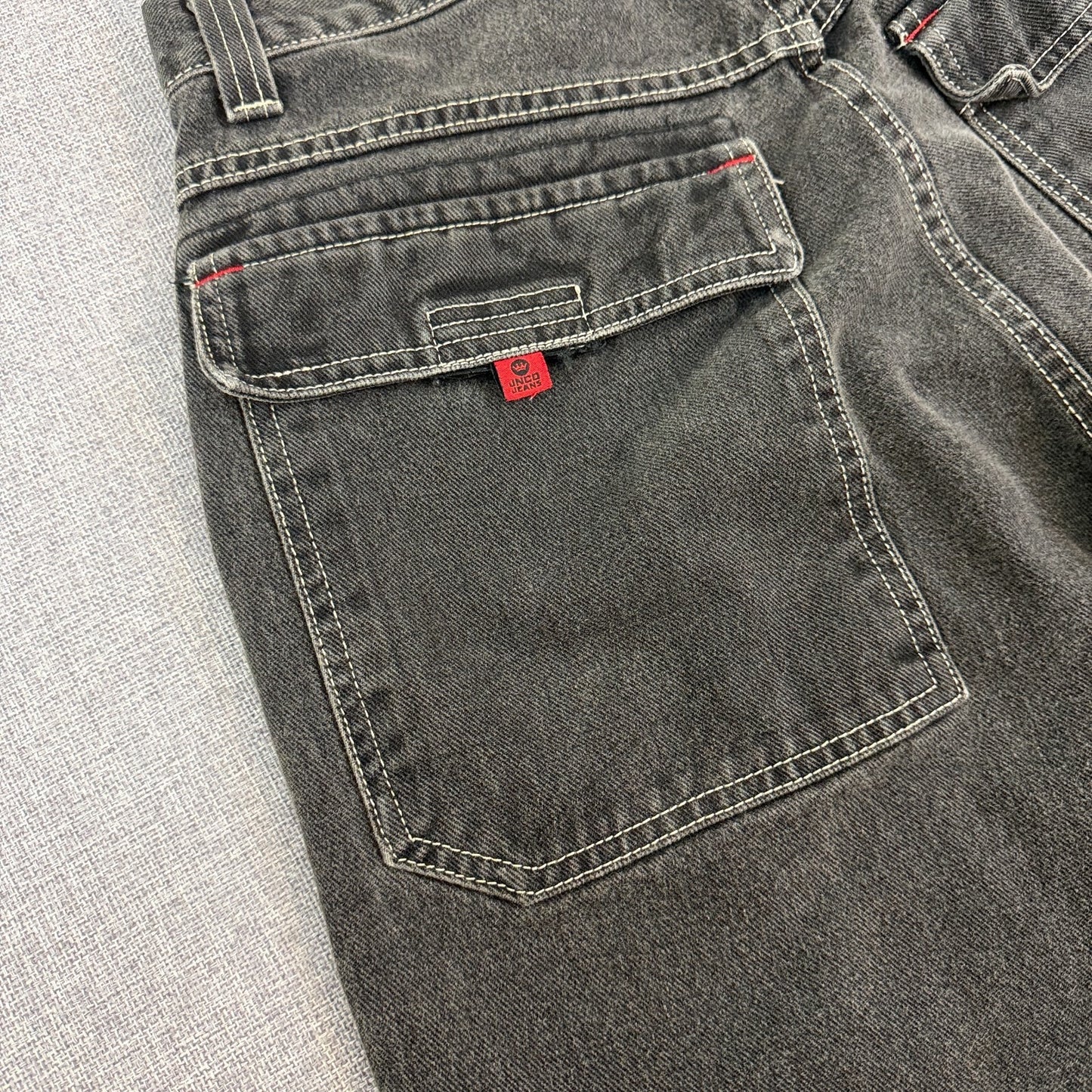 VTG JNCO Jeans Legendary Black Carpenter Pants 34x32 Mesh Front/Back Pockets