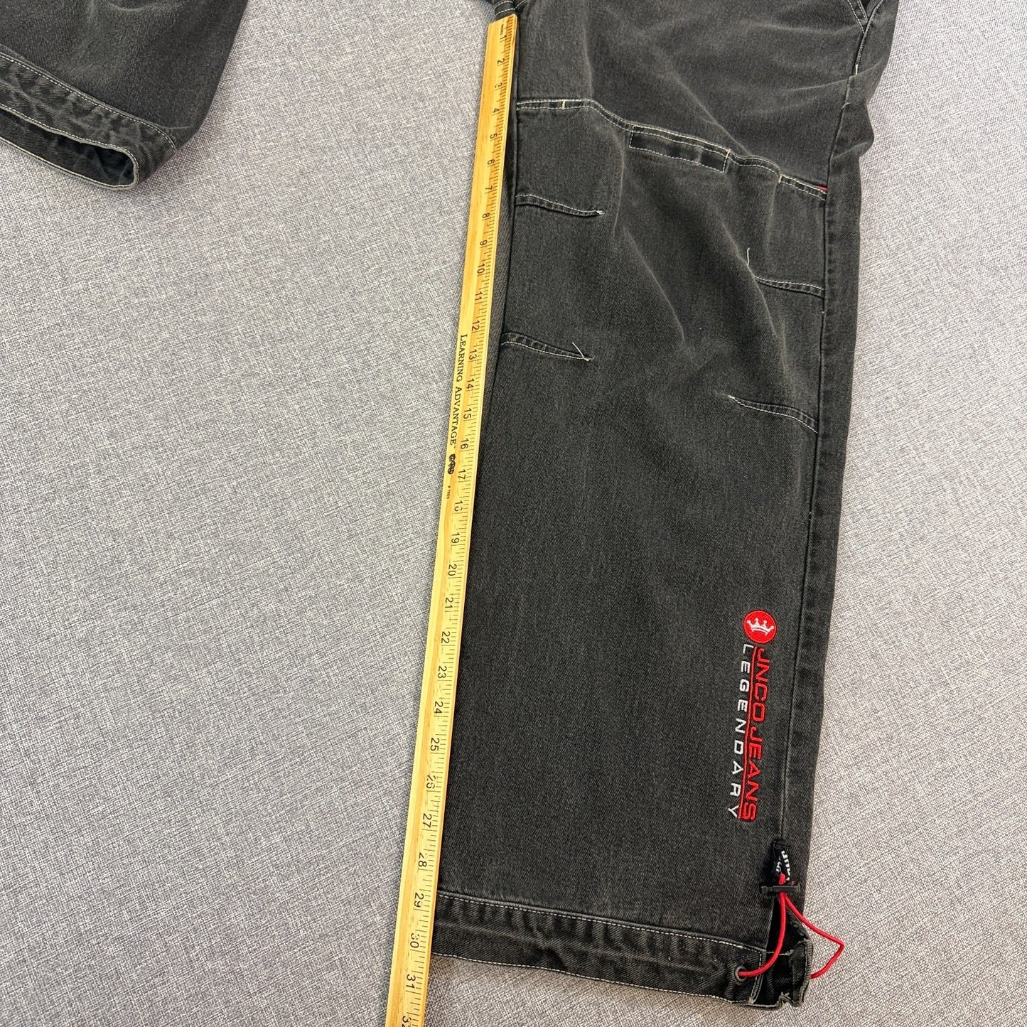 VTG JNCO Jeans Legendary Black Carpenter Pants 34x32 Mesh Front/Back Pockets