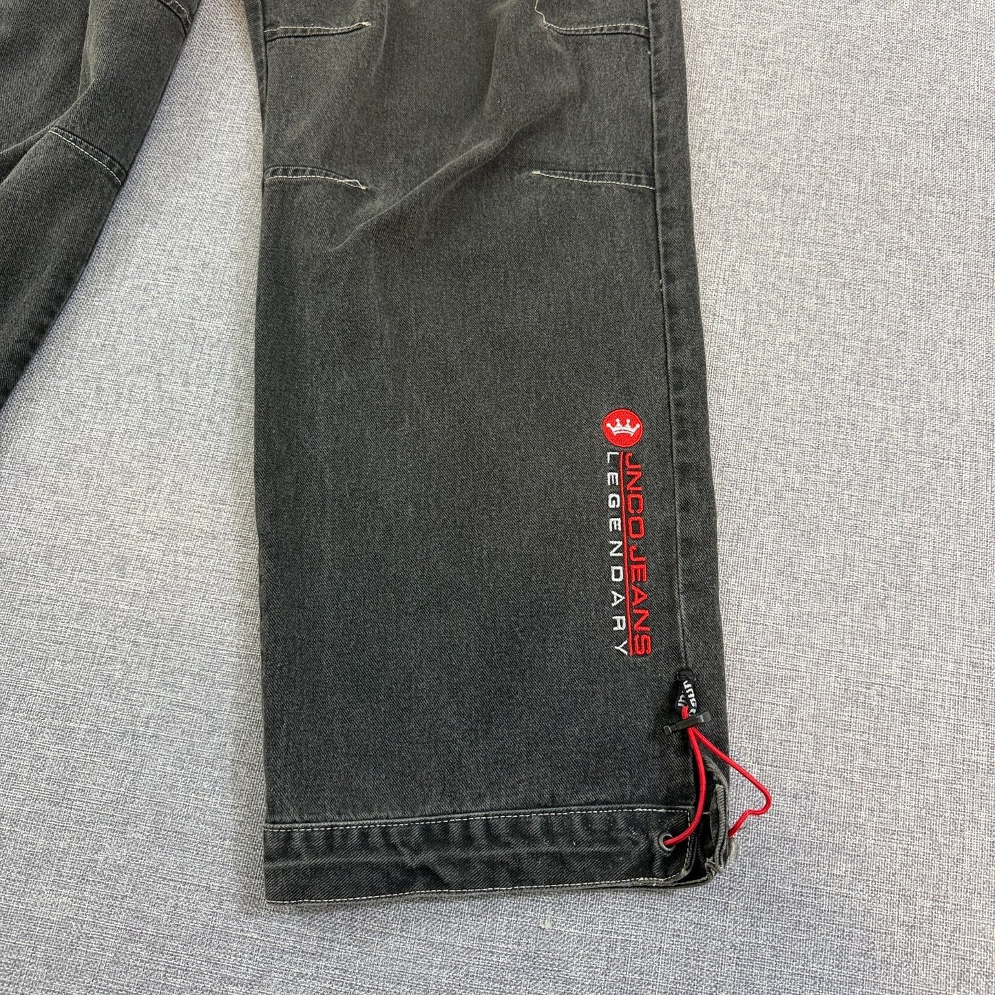 VTG JNCO Jeans Legendary Black Carpenter Pants 34x32 Mesh Front/Back Pockets