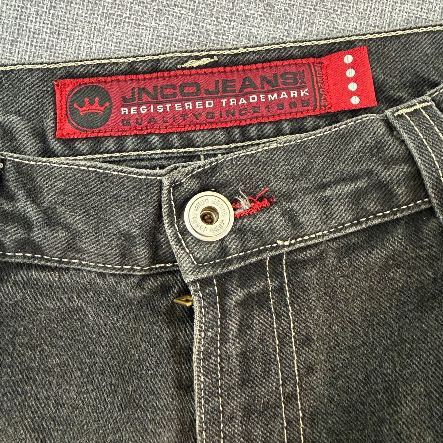 VTG JNCO Jeans Legendary Black Carpenter Pants 34x32 Mesh Front/Back Pockets