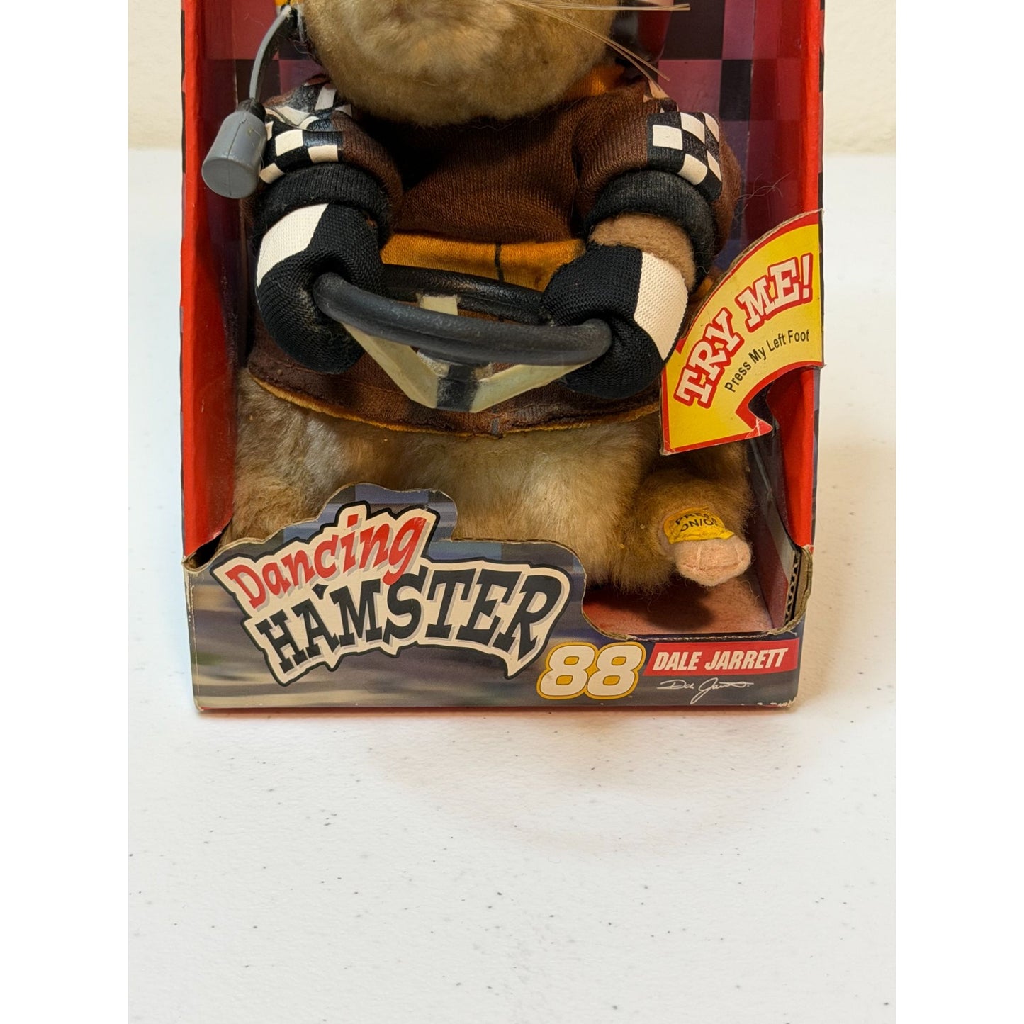 Gemmy Dancing Hamster Dale Jarrett #88 NASCAR Plush 2005 Try Me Box