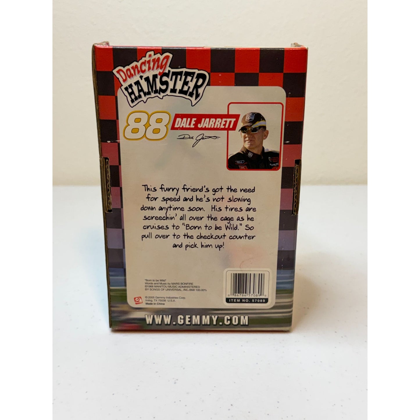 Gemmy Dancing Hamster Dale Jarrett #88 NASCAR Plush 2005 Try Me Box