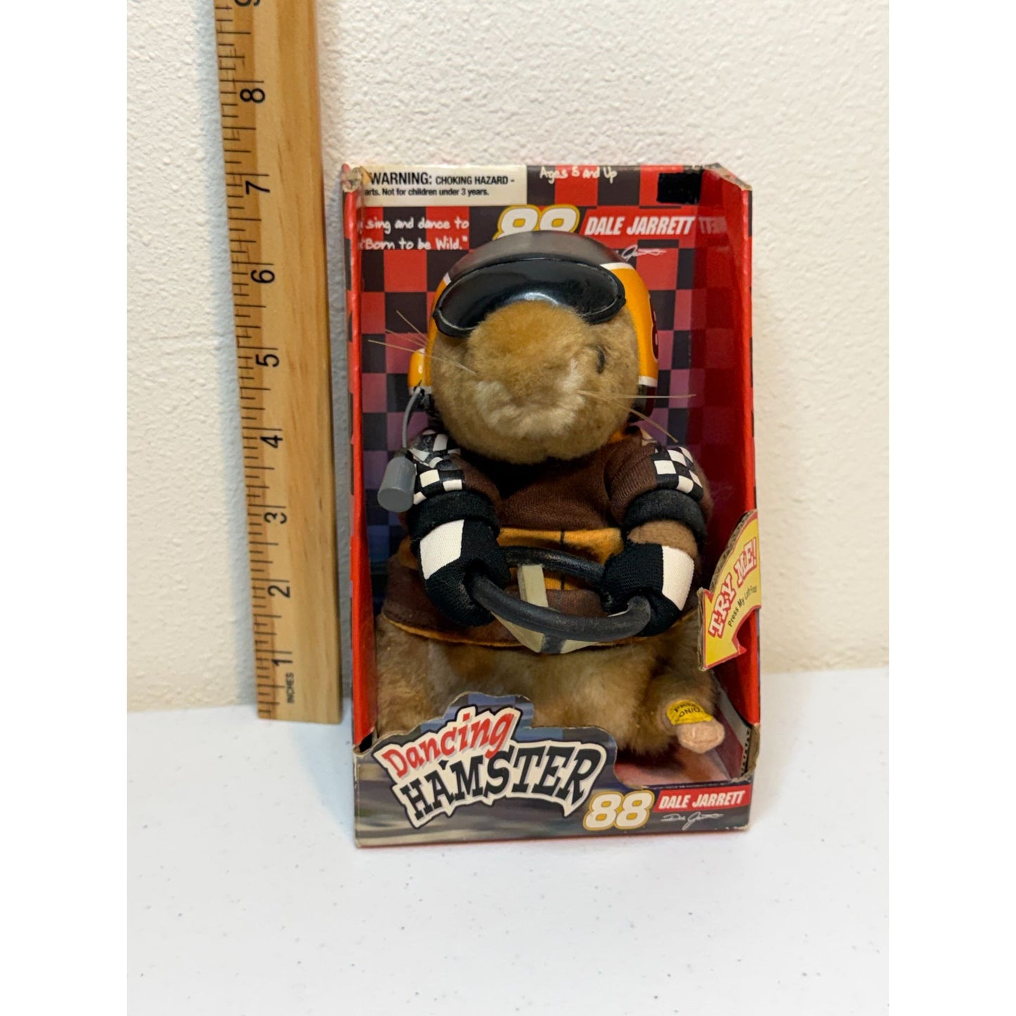 Gemmy Dancing Hamster Dale Jarrett #88 NASCAR Plush 2005 Try Me Box