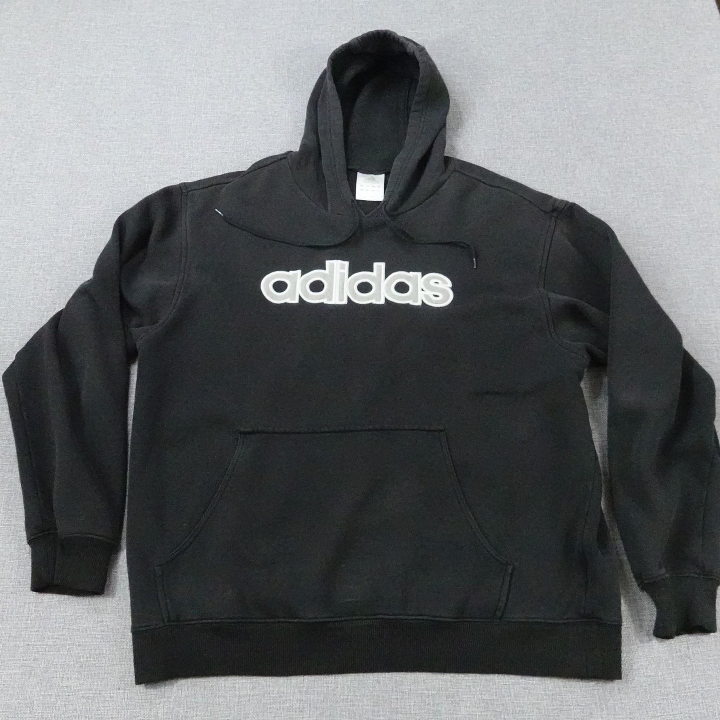 Adidas Men’s Hoodie Large Black Pullover 2007 Embroidered Logo
