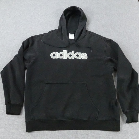 Adidas Men’s Hoodie Large Black Pullover 2007 Embroidered Logo