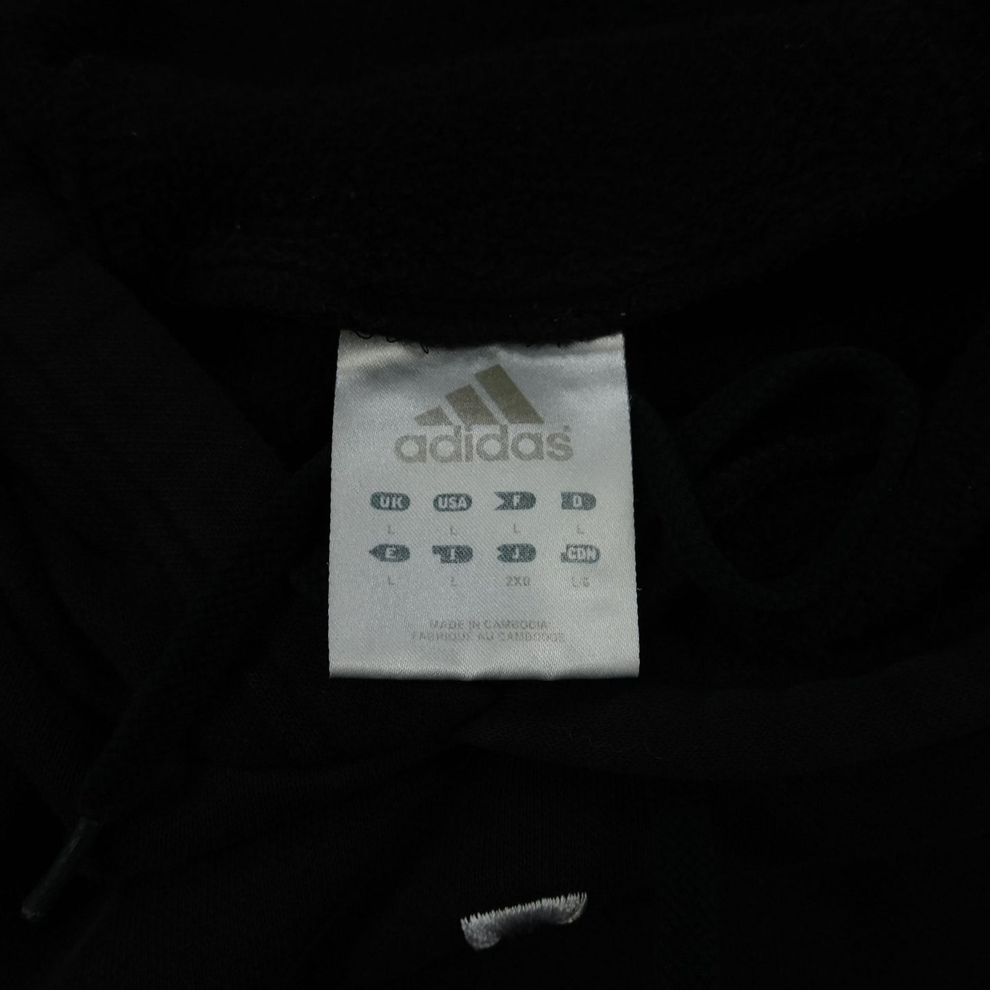 Adidas Men’s Hoodie Large Black Pullover 2007 Embroidered Logo