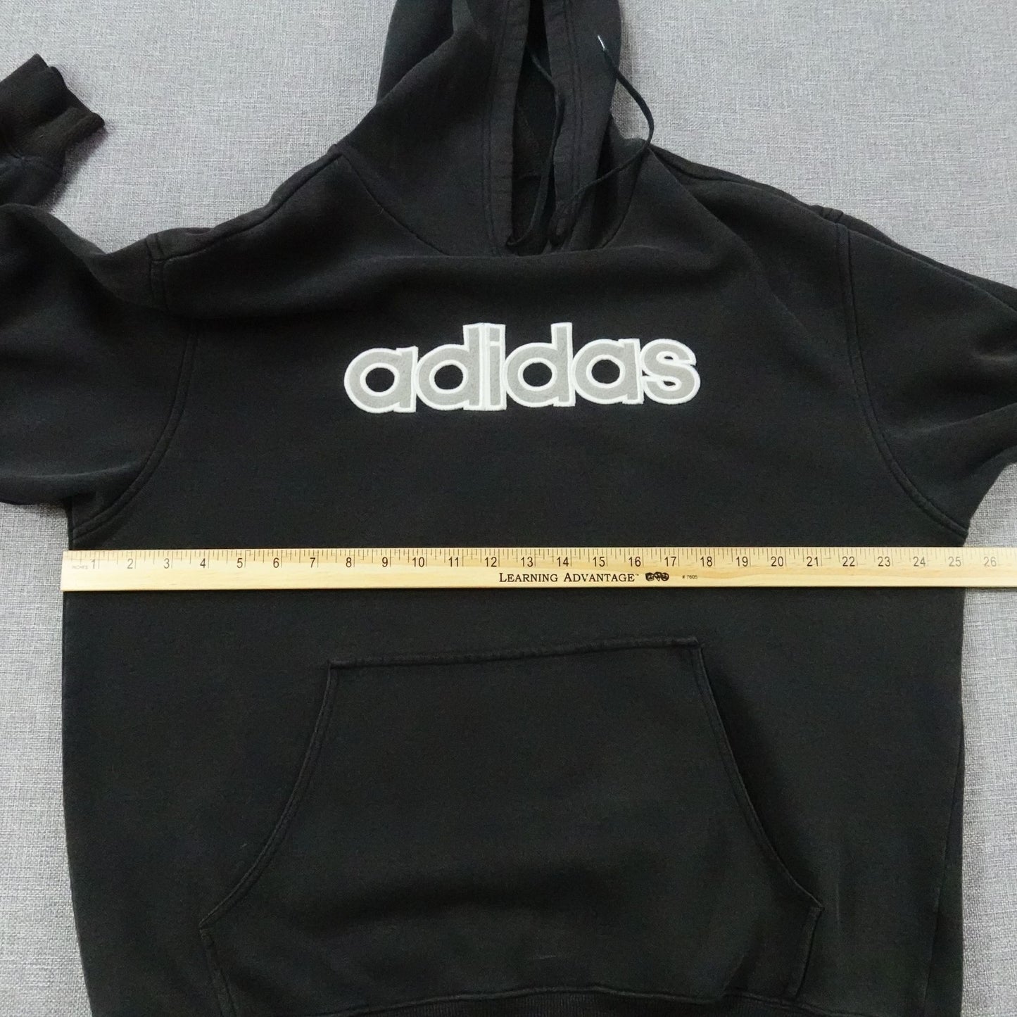 Adidas Men’s Hoodie Large Black Pullover 2007 Embroidered Logo