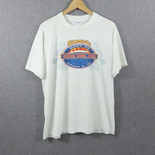 Vintage 1991 Super Bowl XXVI Minnesota Tee - Size Large